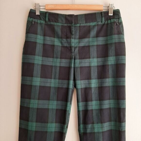 REITMANS Tartan Plaid Slim Leg Dress Pants Green & Black Sz 6 - Picture 3 of 9